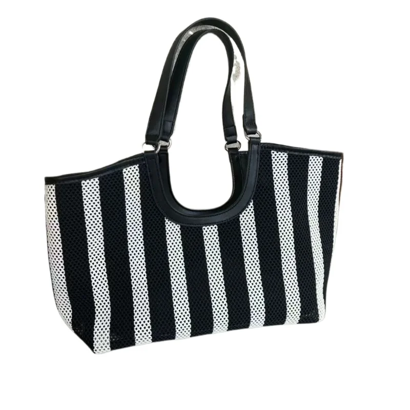 New Striped Hollow Mesh Tote Bag, Casual Large Capacity Commuter Shoulder Handbag for Women
New Striped Hollow Mesh Tote Bag, Casual Large Capacity Commuter Shoulder Handbag for Women