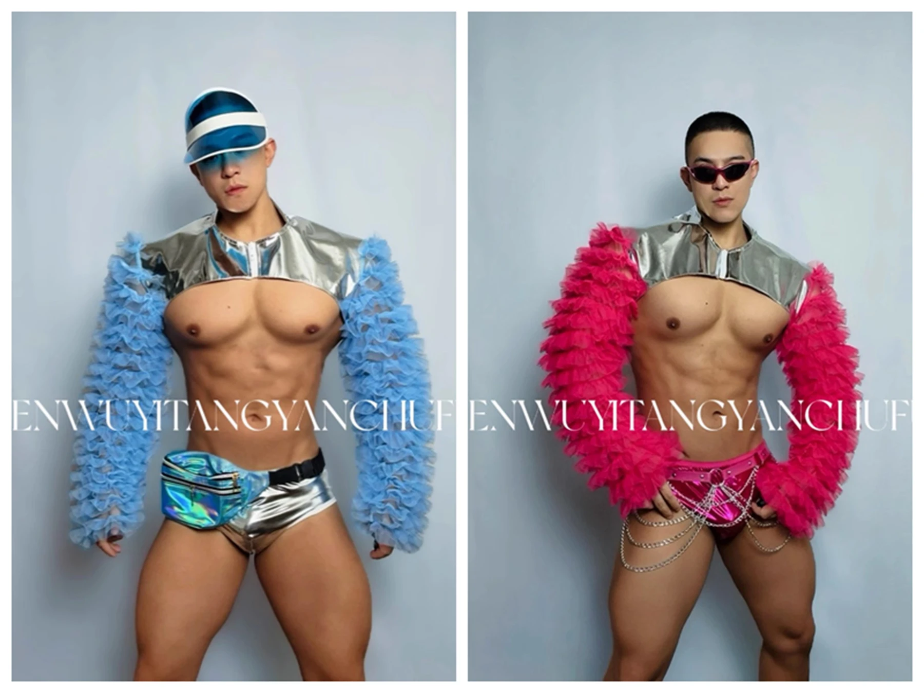 Exaggerated Sexy Silver Patchwork Pink Blue Puffy Sleeves Top Short New Costume Bar DS Stage GOGO Singer Dance Team Stage Outfit
Exaggerated Sexy Silver Patchwork Pink Blue Puffy Sleeves Top Short New Costume Bar DS Stage GOGO Singer Dance Team Stage Outfit