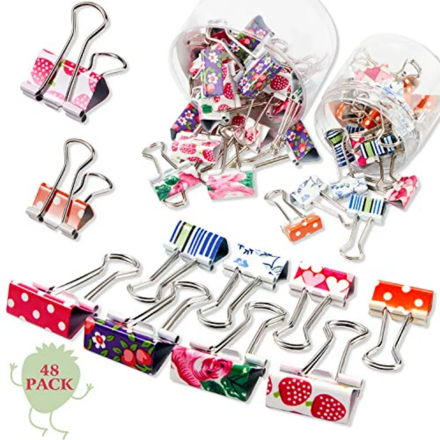 48 Pcs Cute Binder Clips with Box 2 Sizes Floral Office Clips Supplies Assorted Designs Colorful Printing Small Mini Decorative
48 Pcs Cute Binder Clips with Box 2 Sizes Floral Office Clips Supplies Assorted Designs Colorful Printing Small Mini Decorative