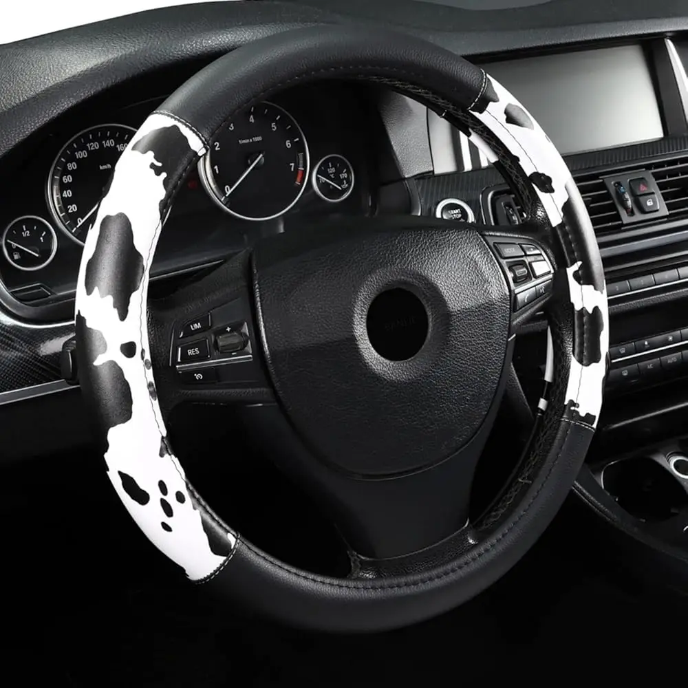 Cow Print Steering Wheel Cover, Universal 15 Inch Cute Steering Wheel Cover for Women, Breathable Anti-Slip Car Steering Whee
Cow Print Steering Wheel Cover, Universal 15 Inch Cute Steering Wheel Cover for Women, Breathable Anti-Slip Car Steering Whee