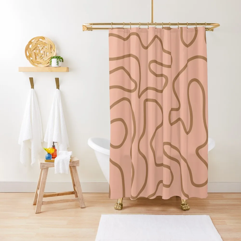 Squiggle Maze Minimalist Abstract Pattern in Cocoa Brown and Blush Shower Curtain For Shower Transparent Bathroom Shower Curtain
Squiggle Maze Minimalist Abstract Pattern in Cocoa Brown and Blush Shower Curtain For Shower Transparent Bathroom Shower Curtain