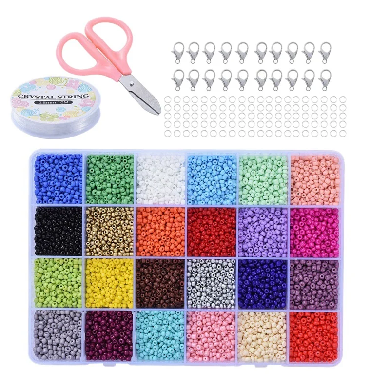 Seed Beads For Bracelets,24000Pcs 2Mm Rainbow Loose Beads Small Beads Assorted Kit With Organizer Box For Jewelry Making
Seed Beads For Bracelets,24000Pcs 2Mm Rainbow Loose Beads Small Beads Assorted Kit With Organizer Box For Jewelry Making