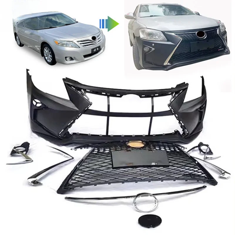 Подходит для модификации автомобиля Camry 2007-2011, комплект для модернизации переднего бампера в стиле Lexus RX.
Подходит для модификации автомобиля Camry 2007-2011, комплект для модернизации переднего бампера в стиле Lexus RX.