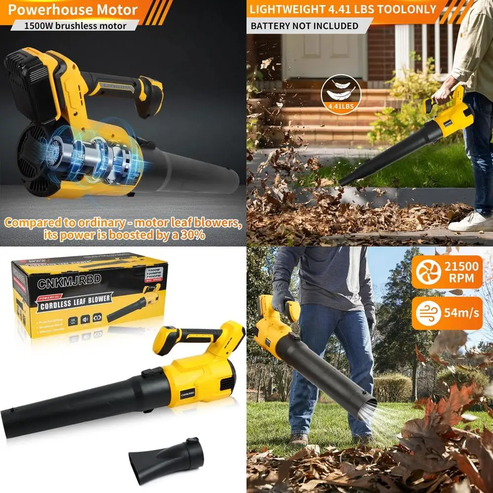 1500W Electric Leaf Blower, 120MPH Speed, 750CFM, Compatible with 20V Max Battery (Not Included), Ideal for Lawn, Garden, and Dr
1500W Electric Leaf Blower, 120MPH Speed, 750CFM, Compatible with 20V Max Battery (Not Included), Ideal for Lawn, Garden, and Dr