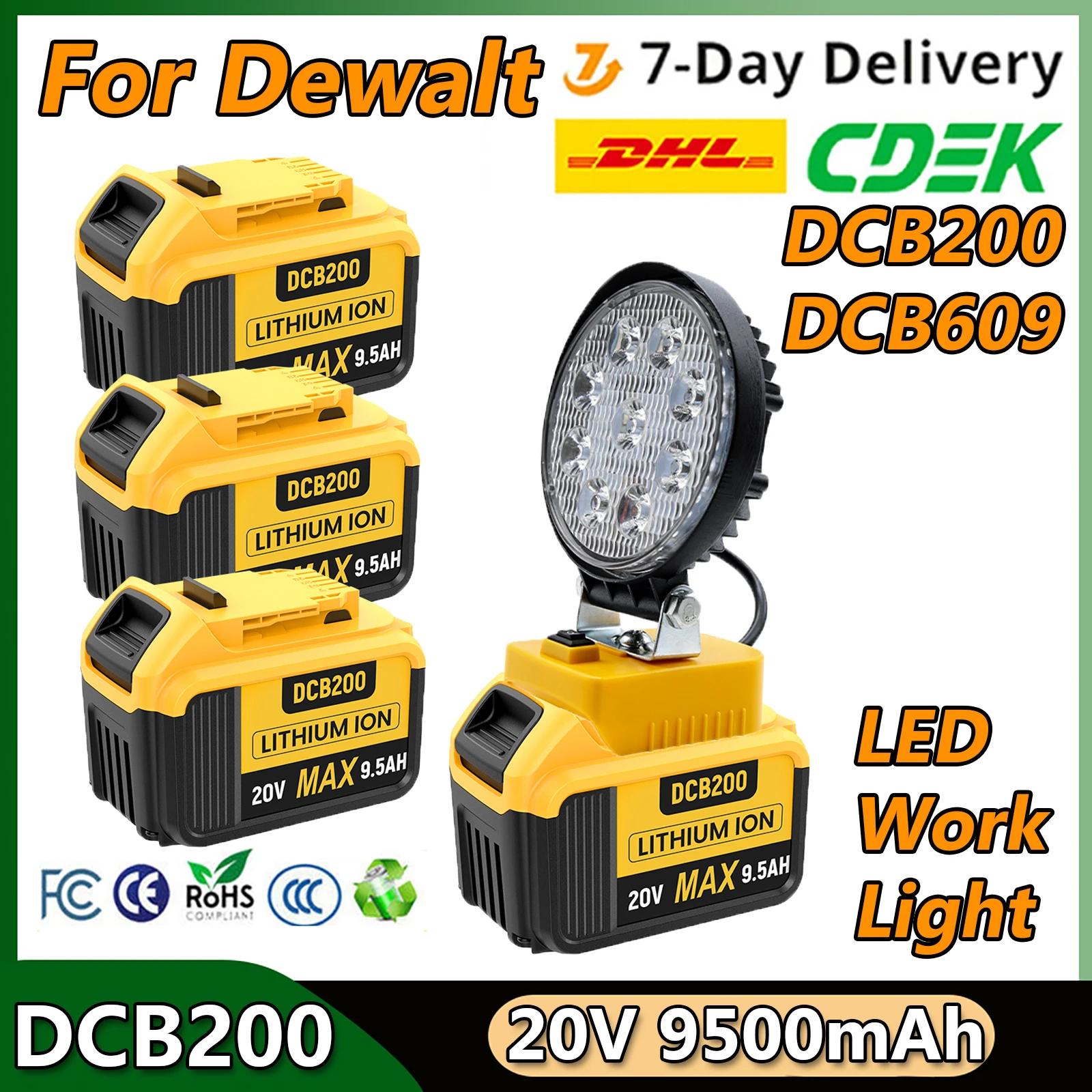 Аккумулятор 9500 мАч DCB200 для Dewalt DCB606 DCB205 DCB206 DCB209 DCB182, аккумулятор для электроинструмента 20 в/60 в с рабочим планшетом
Аккумулятор 9500 мАч DCB200 для Dewalt DCB606 DCB205 DCB206 DCB209 DCB182, аккумулятор для электроинструмента 20 в/60 в с рабочим планшетом