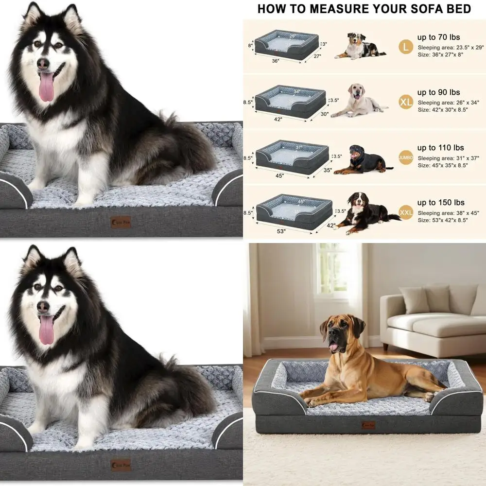 Большая ортопедическая кровать для собак, водонепроницаемый диван для домашних животных из пены с эффектом памяти XXL со съемным чехлом, 53x42 дюйма, темно-серый
Большая ортопедическая кровать для собак, водонепроницаемый диван для домашних животных из пены с эффектом памяти XXL со съемным чехлом, 53x42 дюйма, темно-серый