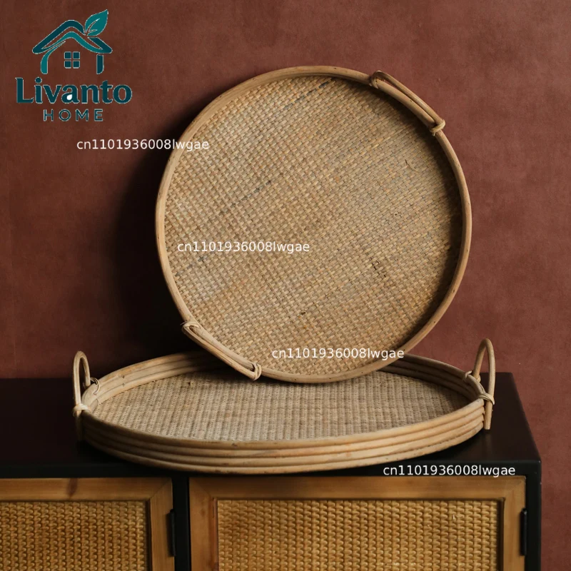 Natural Rattan Serving Tray Japanese Round Tea Tray Vintage Snack & Dessert Plate Chinese-Style Inn Decoration
Natural Rattan Serving Tray Japanese Round Tea Tray Vintage Snack & Dessert Plate Chinese-Style Inn Decoration
