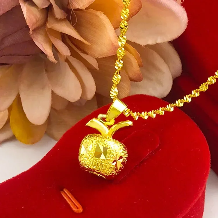 9999 Real Gold 24K Solid Frosted Gold Apple Pendant Christmas Fruit Christmas Eve Jewelry Apple Necklace
9999 Real Gold 24K Solid Frosted Gold Apple Pendant Christmas Fruit Christmas Eve Jewelry Apple Necklace