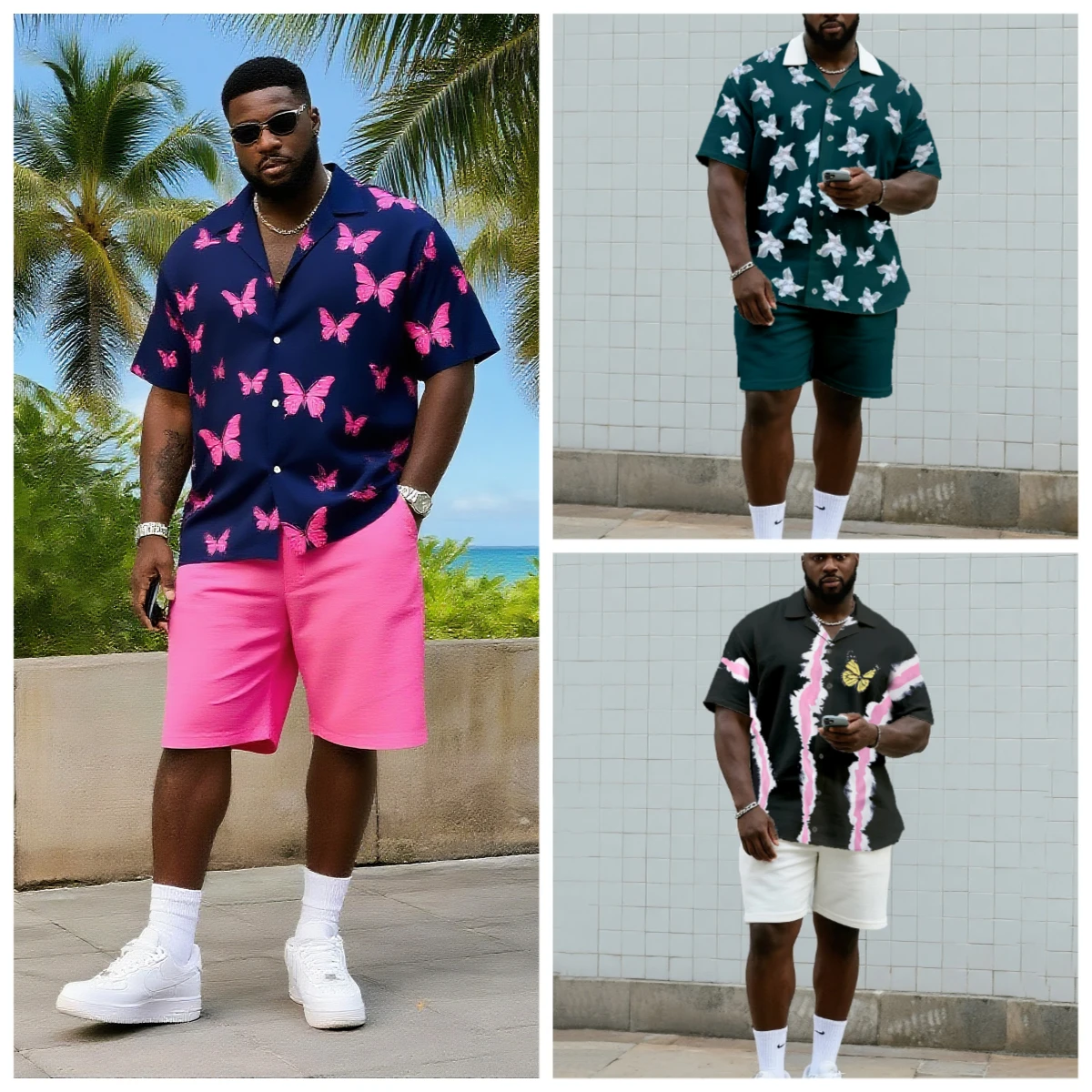 S-9XL Men's Summer Tie Dye Butterfly Floral Print Oversized Shirt & Shorts Set Multi-Design Casual 2-Piece Outfit
S-9XL Men's Summer Tie Dye Butterfly Floral Print Oversized Shirt & Shorts Set Multi-Design Casual 2-Piece Outfit