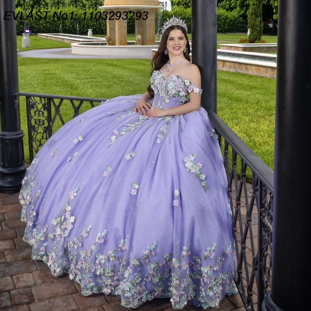 EVLAST Customized Shiny Lilac Ball Gown Quinceanera Dress Floral Applique Beads Corset Party Sweet 16 Vestidos De 15 Anos E1Q679
EVLAST Customized Shiny Lilac Ball Gown Quinceanera Dress Floral Applique Beads Corset Party Sweet 16 Vestidos De 15 Anos E1Q679
