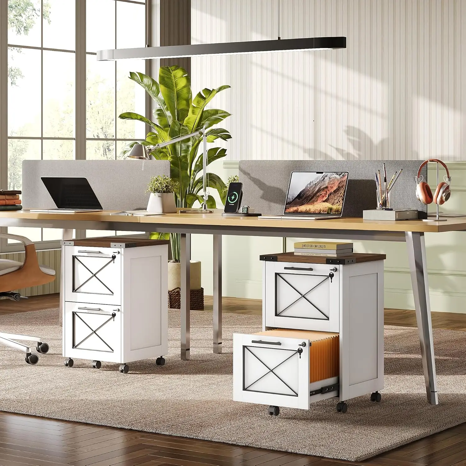 2 Drawer Mobile File Cabinet with Hanging Files - under Desk Rolling Storage for Home Office Customized Filing Organization
2 Drawer Mobile File Cabinet with Hanging Files - under Desk Rolling Storage for Home Office Customized Filing Organization