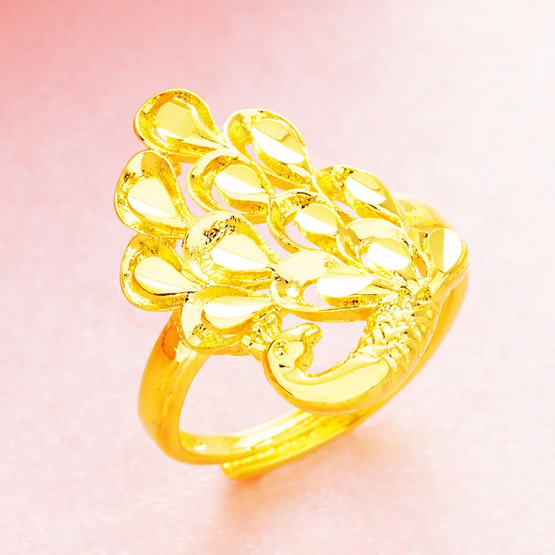 Luxury 24K 9999 Pure Gold real gold Women's Peacock Opening Ring
Luxury 24K 9999 Pure Gold real gold Women's Peacock Opening Ring