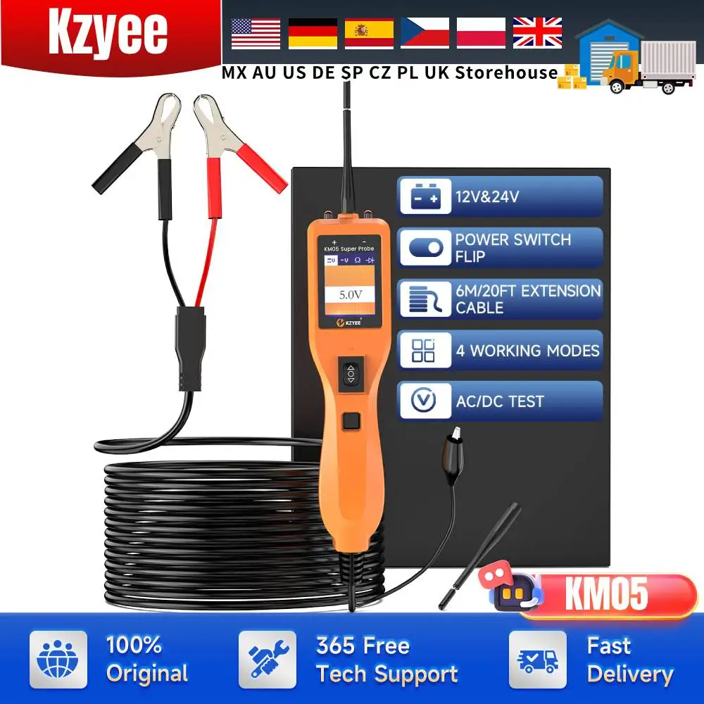 KZYEE KM05 12 В 24 В автомобильная цепная система диагностический инструмент тестер напряжения переменного/постоянного тока короткий искатель тестер зонда мощности
KZYEE KM05 12 В 24 В автомобильная цепная система диагностический инструмент тестер напряжения переменного/постоянного тока короткий искатель тестер зонда мощности