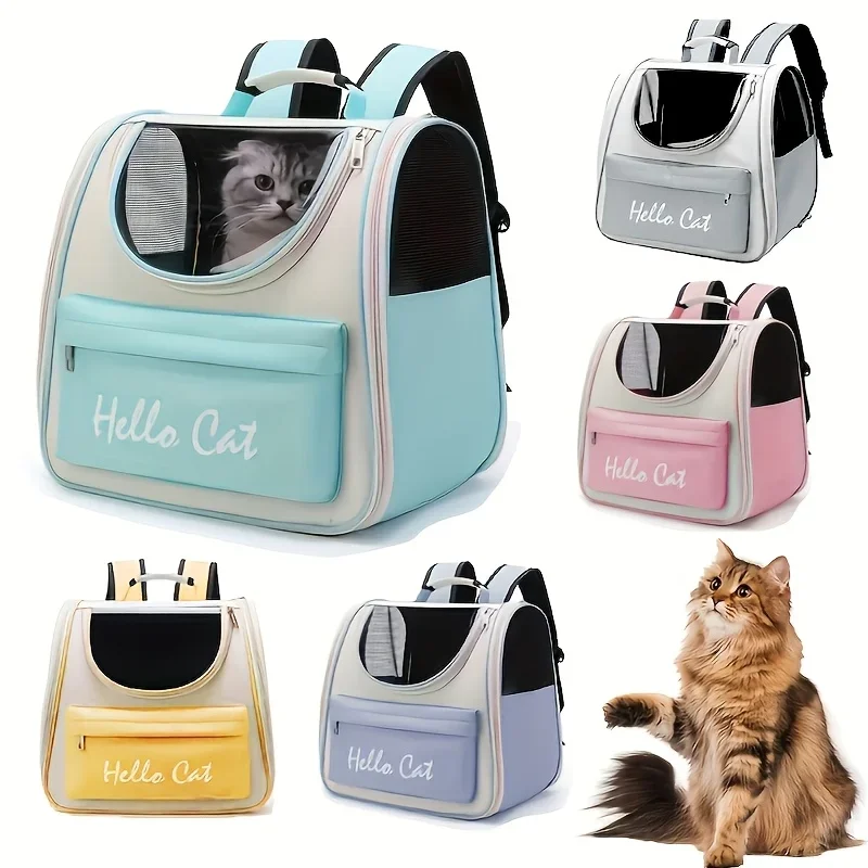 Large capacity collapsible pet backpack with zip closure, handle and mesh vent, perfect for cats and small dogs traveling
Large capacity collapsible pet backpack with zip closure, handle and mesh vent, perfect for cats and small dogs traveling