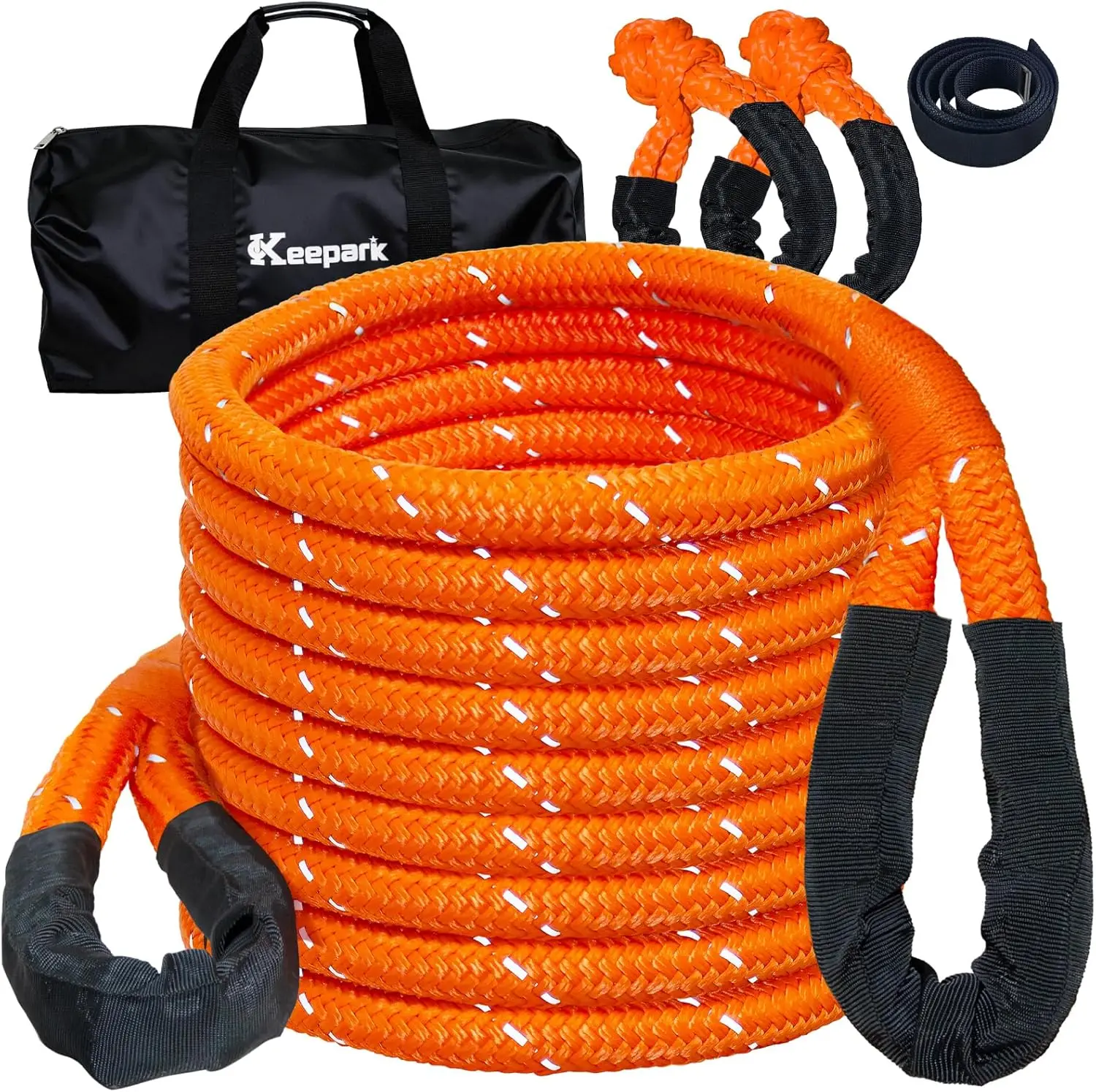 1" x 30ft 55000LBS Kinetic Recovery Tow Rope Kit with 2 Soft Shackles, Heavy Duty Off-Road Vehicle Strap for Jeep Truck SUV UTV ATV Orange
1" x 30ft 55000LBS Kinetic Recovery Tow Rope Kit with 2 Soft Shackles, Heavy Duty Off-Road Vehicle Strap for Jeep Truck SUV UTV ATV Orange