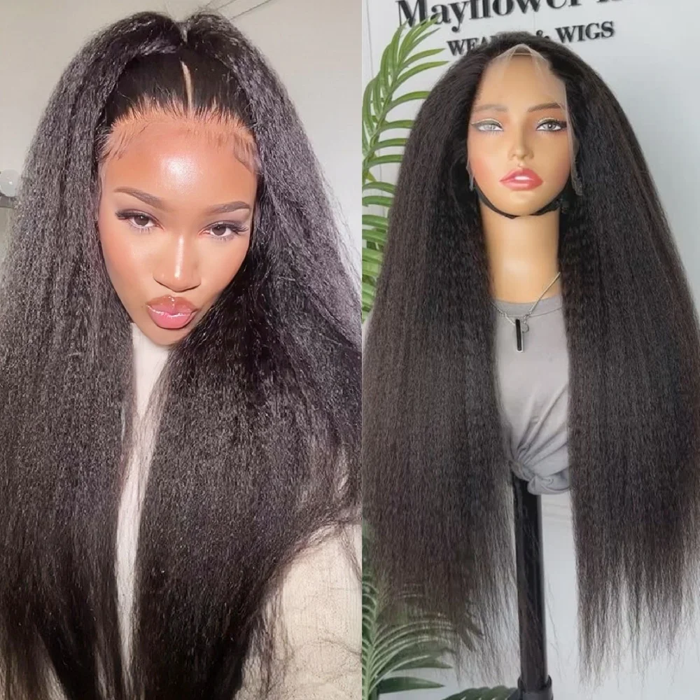 13×4 Transparent Lace Front Wigs Human Hair Kinky Straight Human Hair Wigs 5×5 200 Density Pre Plucked Wigs For Women 1B
13×4 Transparent Lace Front Wigs Human Hair Kinky Straight Human Hair Wigs 5×5 200 Density Pre Plucked Wigs For Women 1B