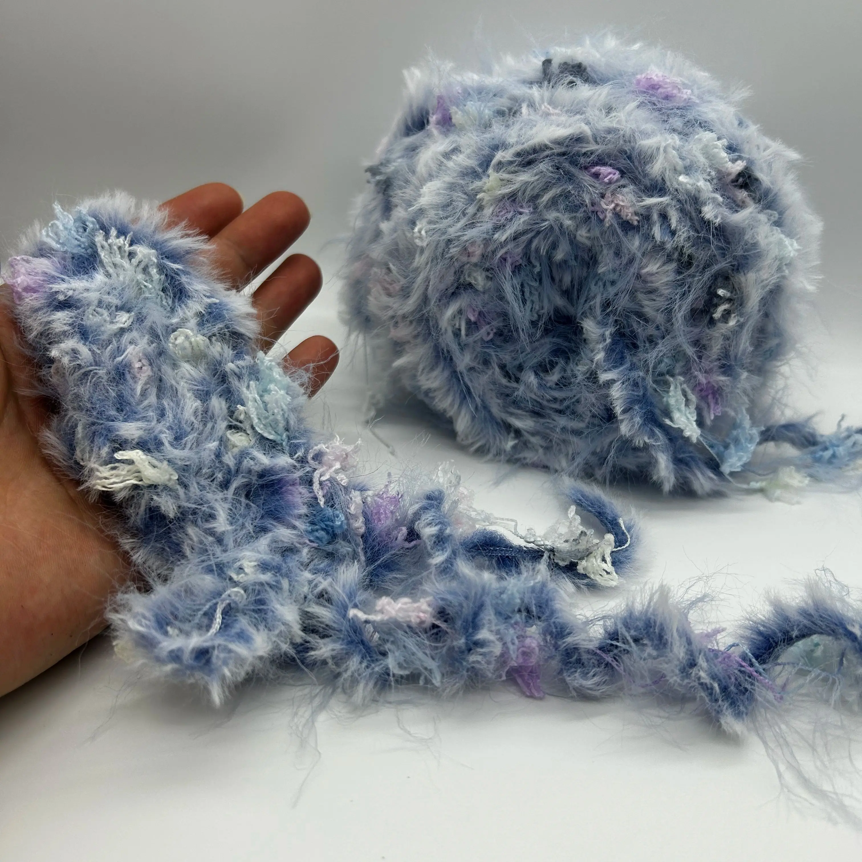 100g Misty Blue Purple Plush Knitting Yarn Soft Fluffy Hand Blended Crochet Yarn for DIY Scarf Blanket Amigurumi Craft
100g Misty Blue Purple Plush Knitting Yarn Soft Fluffy Hand Blended Crochet Yarn for DIY Scarf Blanket Amigurumi Craft
