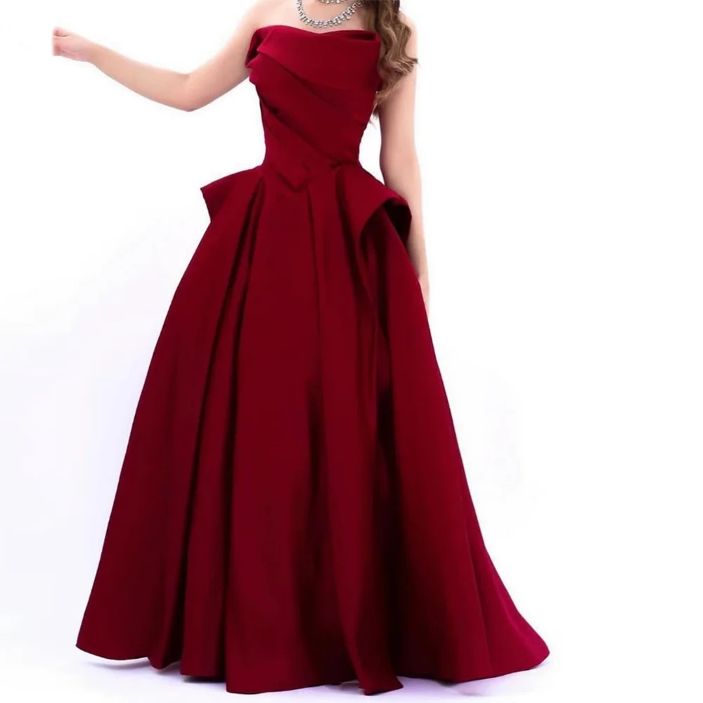 Customized A-Line Prom Dresses Floor-Length Strapless Sleeveless Evening Gown Simple Fashion Draped Backless Casual Party Gown
Customized A-Line Prom Dresses Floor-Length Strapless Sleeveless Evening Gown Simple Fashion Draped Backless Casual Party Gown
