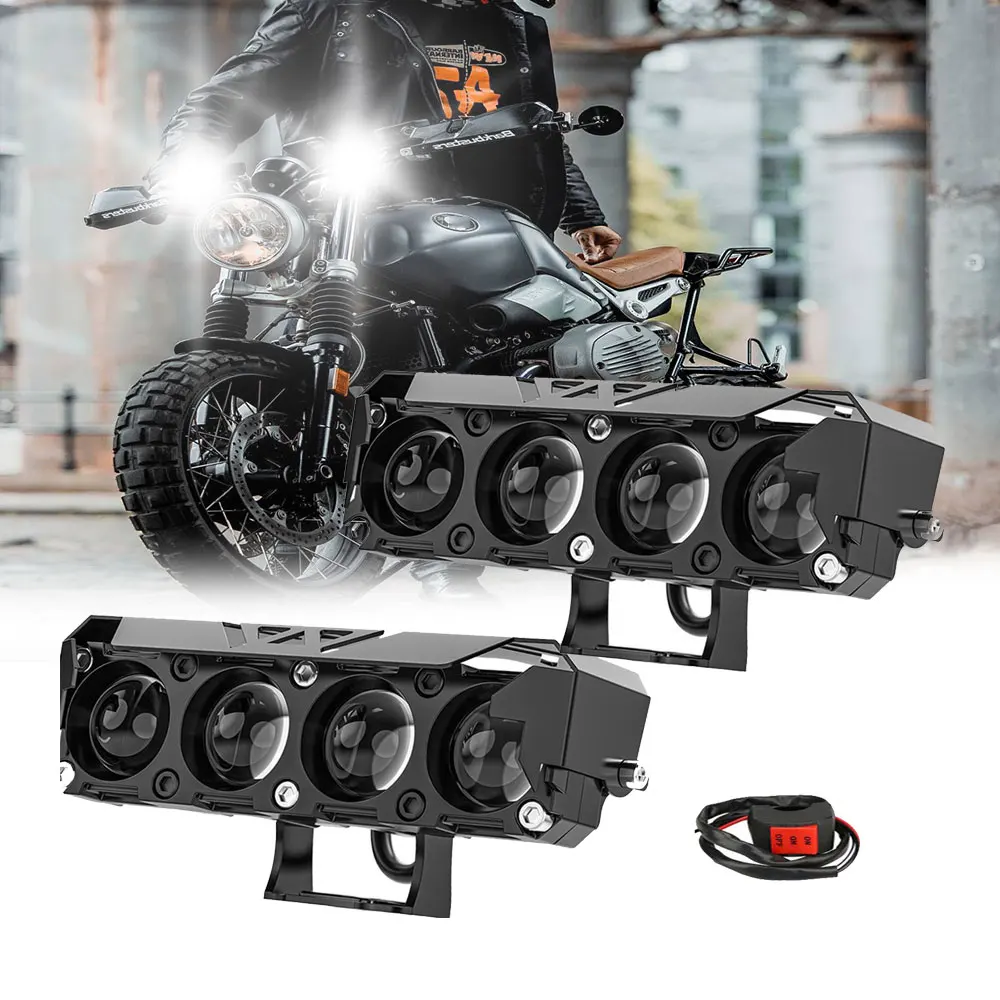 Auxiliary Motorcycle Fog Light Car Dual Color Led Headlight Super Penetrating12V-30V Fog Lights for 4x4 ATV Truck Bike SUV
Auxiliary Motorcycle Fog Light Car Dual Color Led Headlight Super Penetrating12V-30V Fog Lights for 4x4 ATV Truck Bike SUV