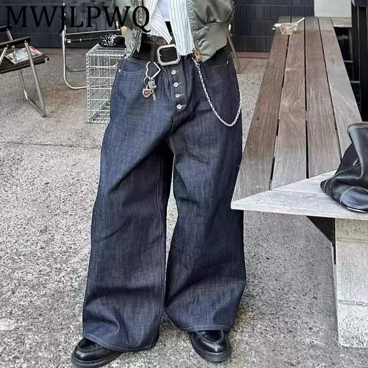 MWJLPWQ Button Design Machete Denim Baggy Jeans Men's High Street Edge Selvedge Niched Hiphop Loose Long Wide Leg Pants 12377
MWJLPWQ Button Design Machete Denim Baggy Jeans Men's High Street Edge Selvedge Niched Hiphop Loose Long Wide Leg Pants 12377
