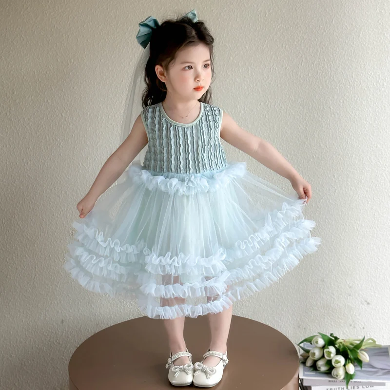 Новинка лета 2025, однотонное платье без рукавов для девочек, детское бальное платье, платья принцессы с бантом и вуалью
Новинка лета 2025, однотонное платье без рукавов для девочек, детское бальное платье, платья принцессы с бантом и вуалью