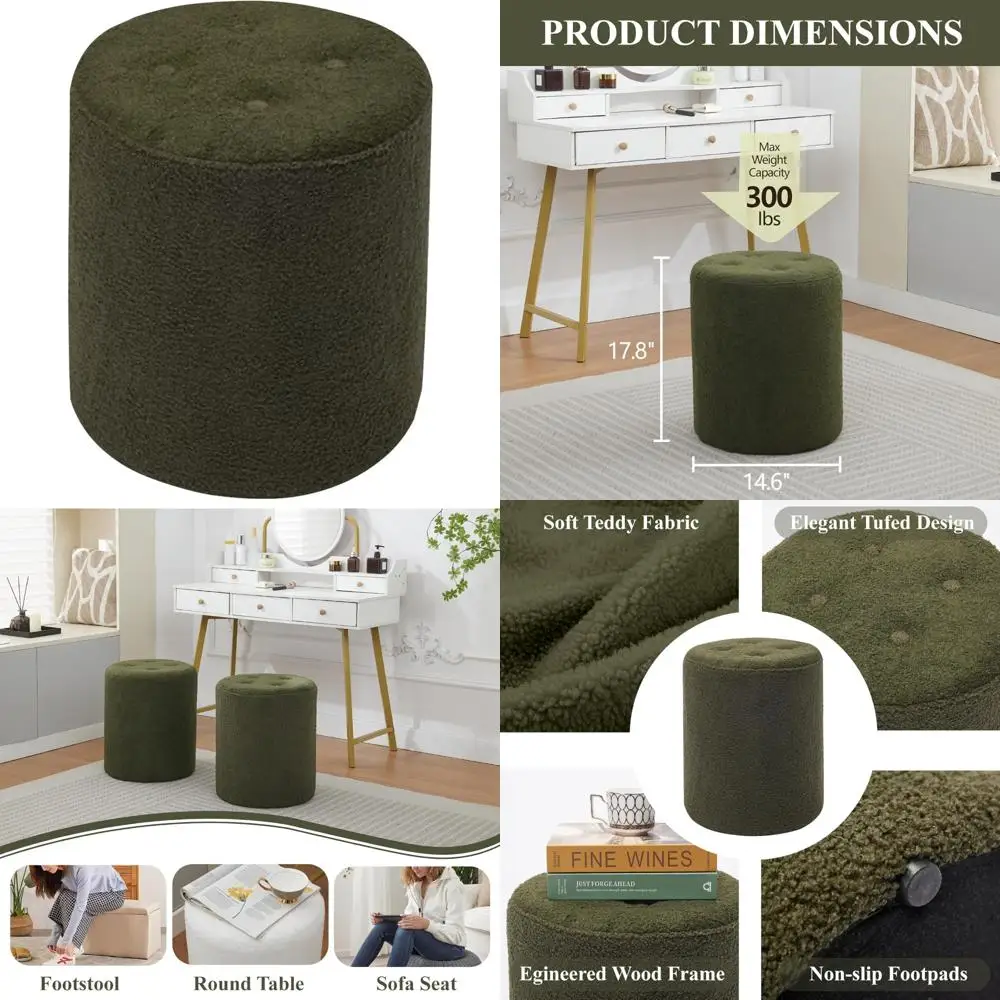 Современный круглый пуфик с пуговицами, плюшевый флисовый туалетный столик для макияжа и гостиных
Современный круглый пуфик с пуговицами, плюшевый флисовый туалетный столик для макияжа и гостиных