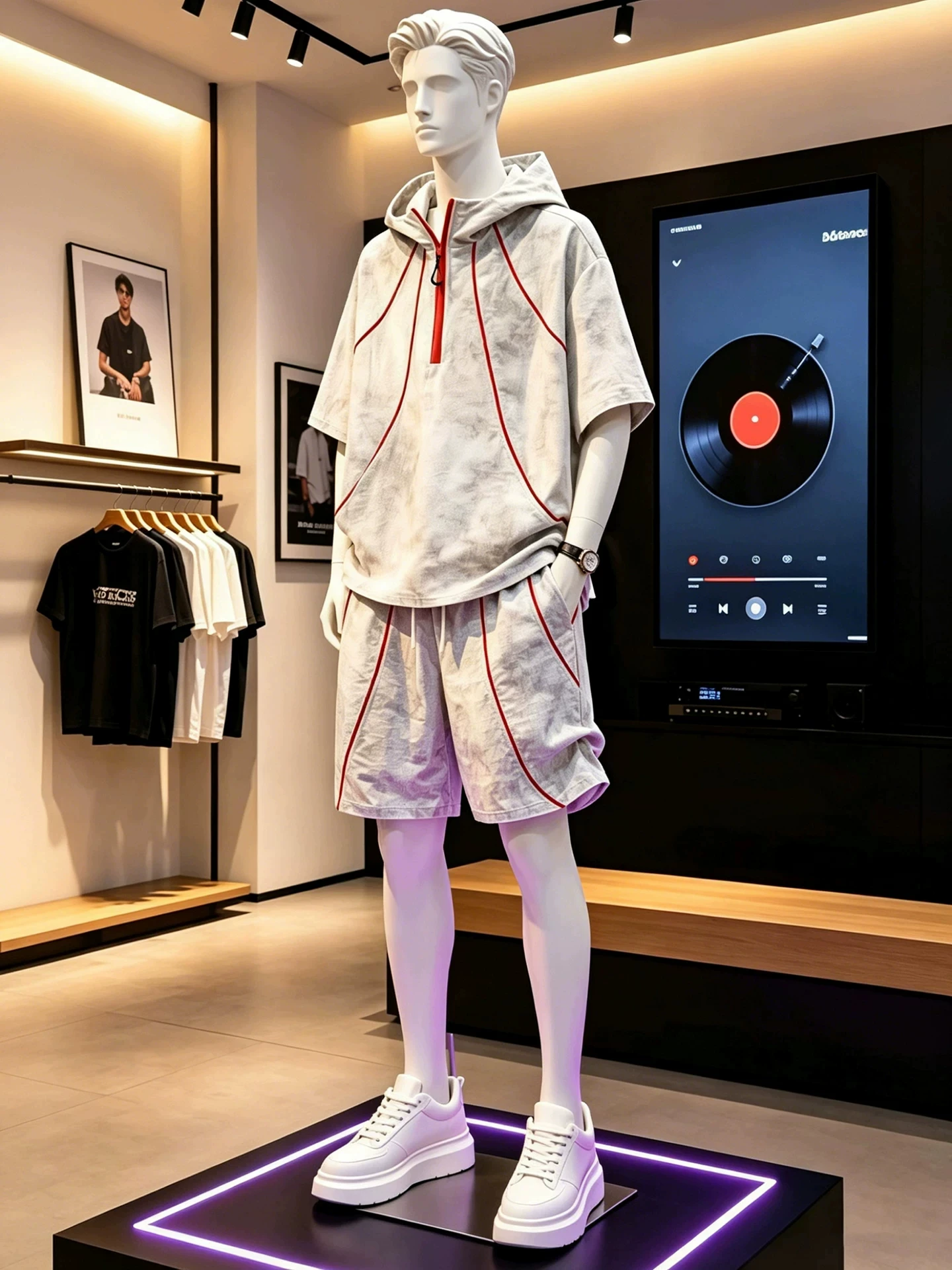 Cool Men's Sportswear Set Summer American Dyed Half Zip Hoodie Short Sleeve Shorts Ensemble Fashionable Teen Polyester Spandex
Cool Men's Sportswear Set Summer American Dyed Half Zip Hoodie Short Sleeve Shorts Ensemble Fashionable Teen Polyester Spandex