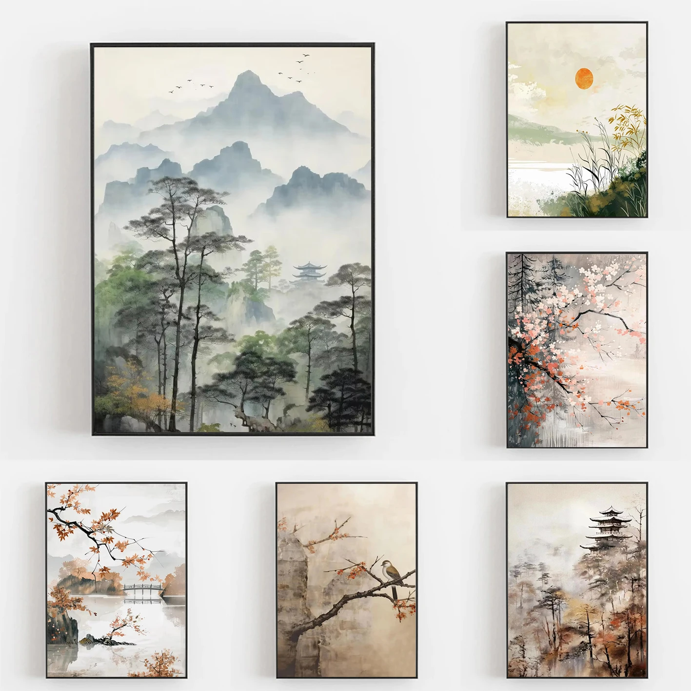 Modern Chinese minimalist Zen landscape painting tranquil and peaceful canvas print poster living room/bedroom home decoration
Modern Chinese minimalist Zen landscape painting tranquil and peaceful canvas print poster living room/bedroom home decoration