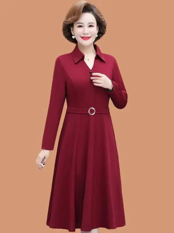 Elegant Mid-Length Spring Autumn Dress for Middle-Aged Women plus Size Concealing Flattering Korean Style Long Sleeve A-Line ...
Elegant Mid-Length Spring Autumn Dress for Middle-Aged Women plus Size Concealing Flattering Korean Style Long Sleeve A-Line ...