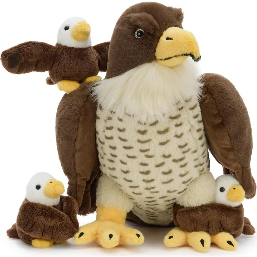 4 Pcs Peregrine Falcon Stuffed Animals Family Set - Big Parent Falcon Plush 14 - Includes 3 Detachable Baby Birds with Magic-Ta
4 Pcs Peregrine Falcon Stuffed Animals Family Set - Big Parent Falcon Plush 14 - Includes 3 Detachable Baby Birds with Magic-Ta