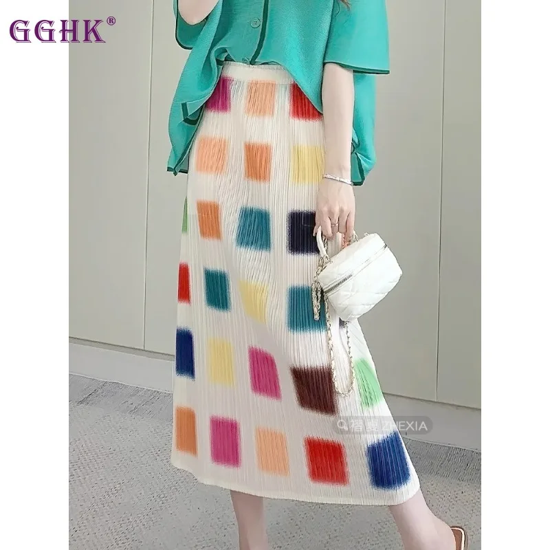 GGHK Women Casual Skirt 2025 Summer New High Waist Casual Colour Block Pattern Design Loose Big Size Fashion Female Skirt
GGHK Women Casual Skirt 2025 Summer New High Waist Casual Colour Block Pattern Design Loose Big Size Fashion Female Skirt