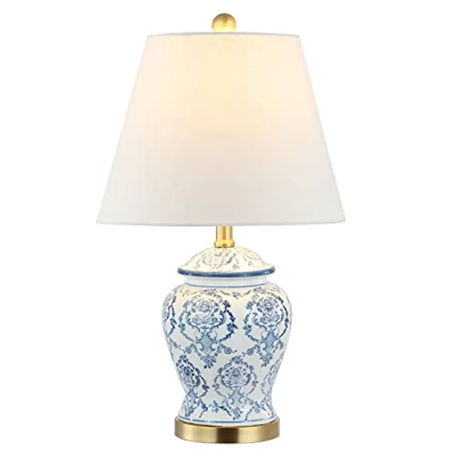 22.25" Blue/White Chinoiserie Ceramic Urn Table Lamp, Traditional Classic Nightstand Lamp for Living Room Bedroom, White Linen
22.25" Blue/White Chinoiserie Ceramic Urn Table Lamp, Traditional Classic Nightstand Lamp for Living Room Bedroom, White Linen