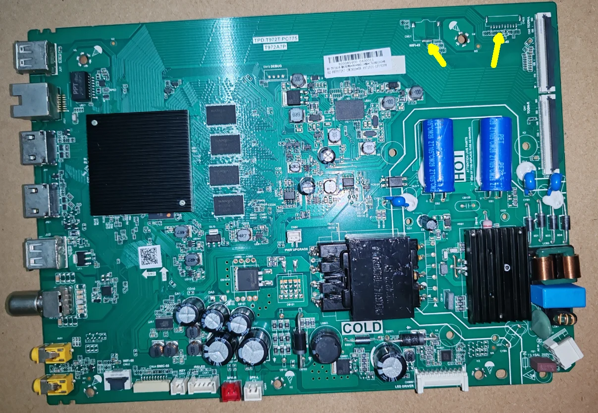 TPD.T972T.PC775 T972AP Physical photo of LED TV motherboard, with clear verification of 2 interfaces
TPD.T972T.PC775 T972AP Physical photo of LED TV motherboard, with clear verification of 2 interfaces