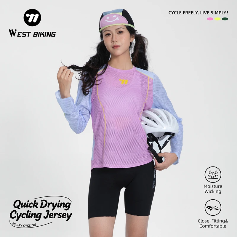 WEST BIKING Quick-Drying Cycling Jersey Long Sleeve Woman Slim Fit Cycling Jersey MTB Road Bike Clothing Breathable Sports Shirt
WEST BIKING Quick-Drying Cycling Jersey Long Sleeve Woman Slim Fit Cycling Jersey MTB Road Bike Clothing Breathable Sports Shirt