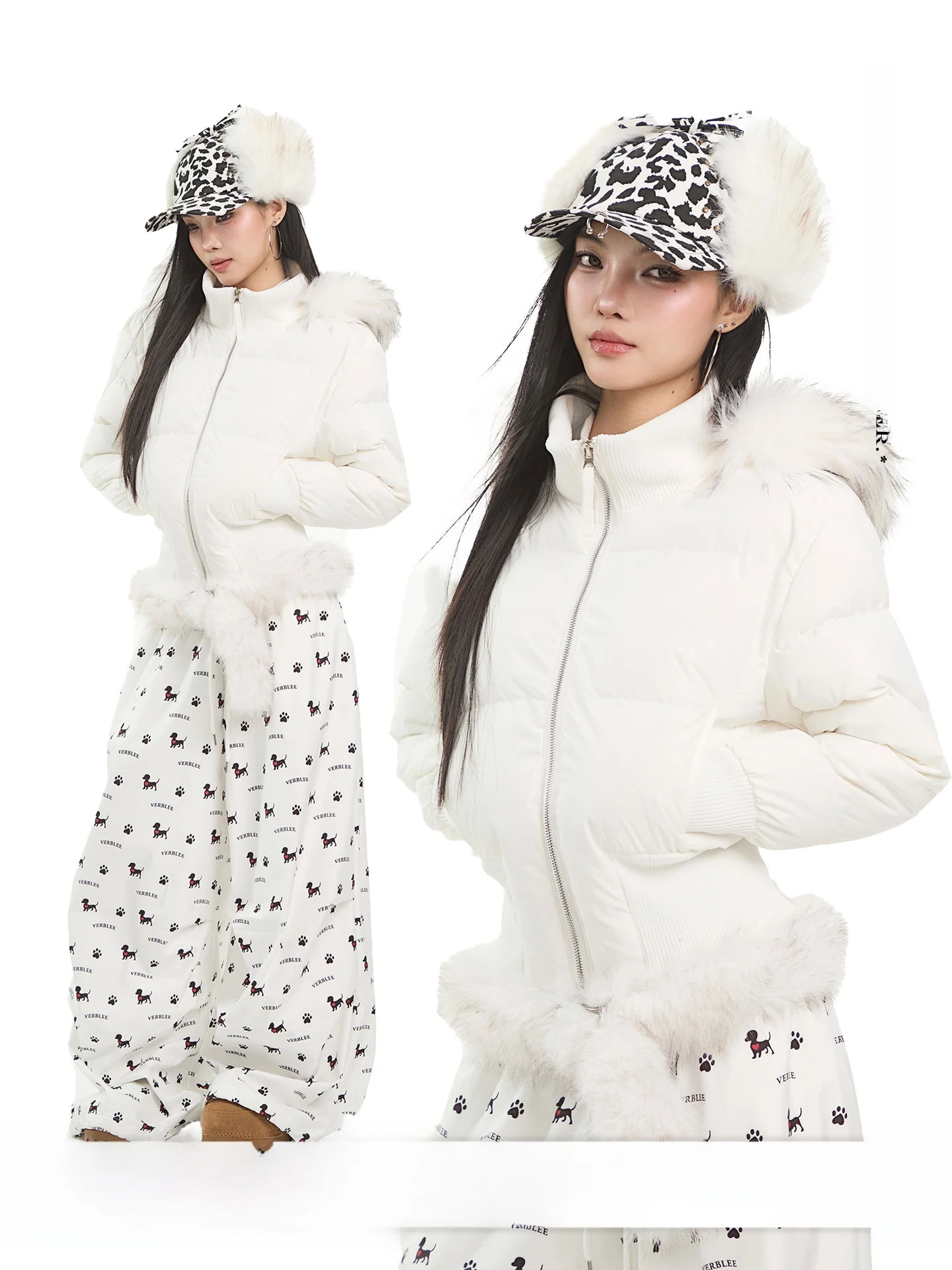 UNCMHISEX Women's Thiened Hooded Cotton Jaet White Fur Collar Slimming Autumn Winter Warm Coat Zipper Closure Long Sve
UNCMHISEX Women's Thiened Hooded Cotton Jaet White Fur Collar Slimming Autumn Winter Warm Coat Zipper Closure Long Sve