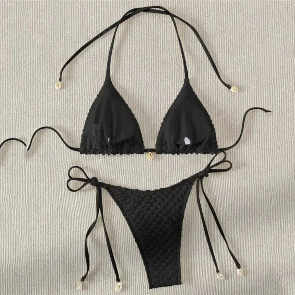 White String Micro Bikini Thong Sexy Swimsuit Women 2025 Shell Decorate Swimwear Bathing Suit Halter Triangle Bikinis Sets Mujer
White String Micro Bikini Thong Sexy Swimsuit Women 2025 Shell Decorate Swimwear Bathing Suit Halter Triangle Bikinis Sets Mujer