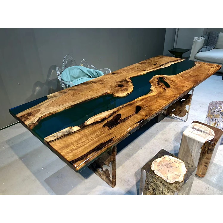 High-end art epoxy wood coffee table high quality walnut resin river sea table
High-end art epoxy wood coffee table high quality walnut resin river sea table
