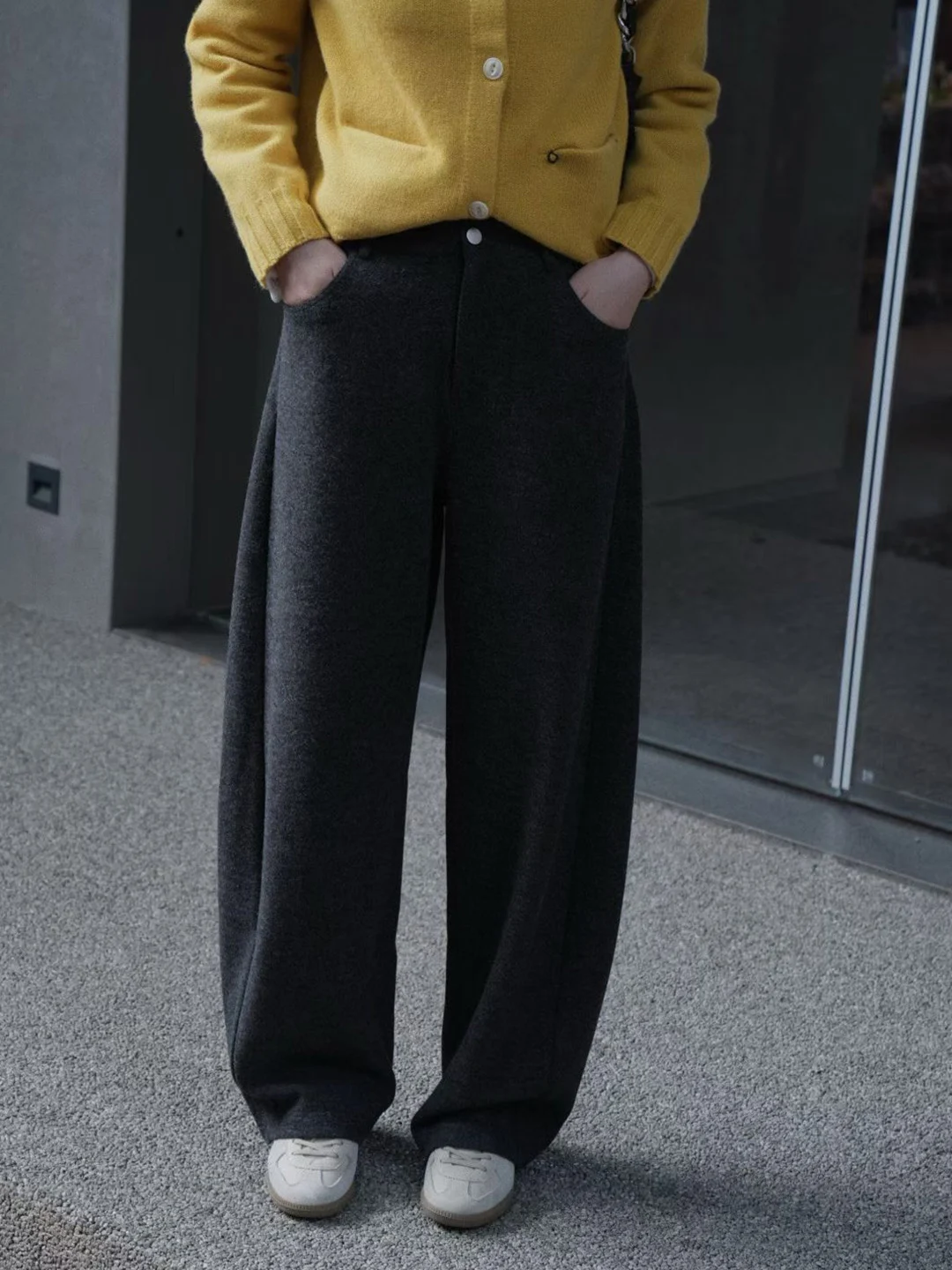 Autumn Winter Women's High Waist Wide Leg Pants Floor Length Casual Trousers eep Wool Loose Slimming Pants Commute Sle
Autumn Winter Women's High Waist Wide Leg Pants Floor Length Casual Trousers eep Wool Loose Slimming Pants Commute Sle