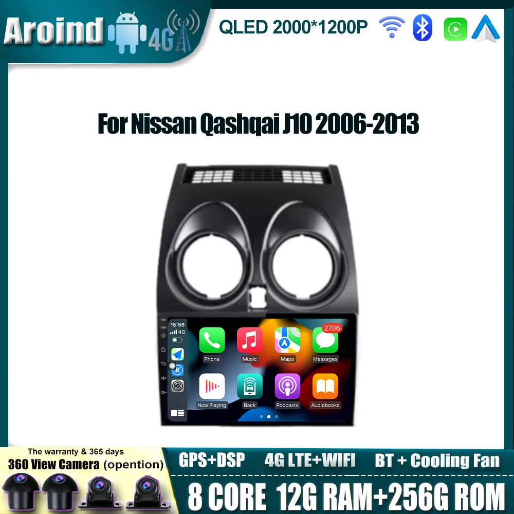 9-дюймовый сенсорный экран для Nissan Qashqai J10 2006-2013, автомобильный радиоприемник, мультимедийный видеоплеер, беспроводной Carplay, автомобильные аксессуары Navi GPS
9-дюймовый сенсорный экран для Nissan Qashqai J10 2006-2013, автомобильный радиоприемник, мультимедийный видеоплеер, беспроводной Carplay, автомобильные аксессуары Navi GPS