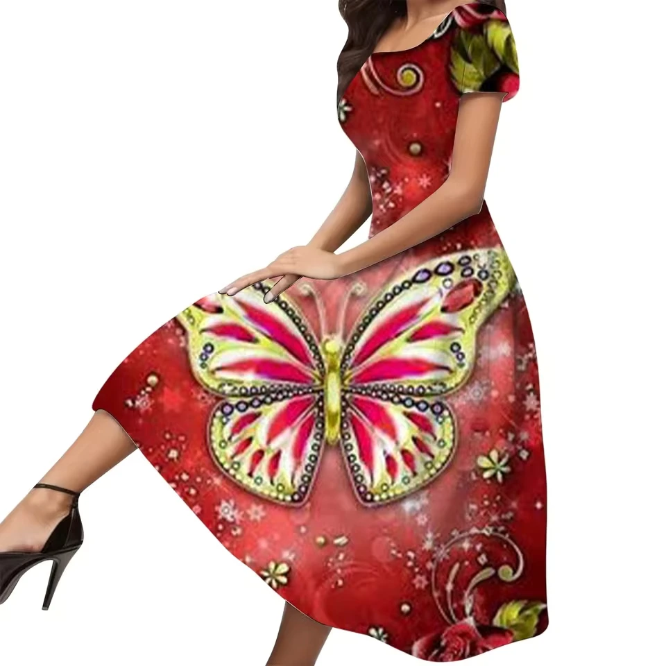 Dresses For Women 2025 Casual Plus Size Ladies Spring/Summer Fashion Elegant Colorful Print Round Neck Short 신상원피스
Dresses For Women 2025 Casual Plus Size Ladies Spring/Summer Fashion Elegant Colorful Print Round Neck Short 신상원피스
