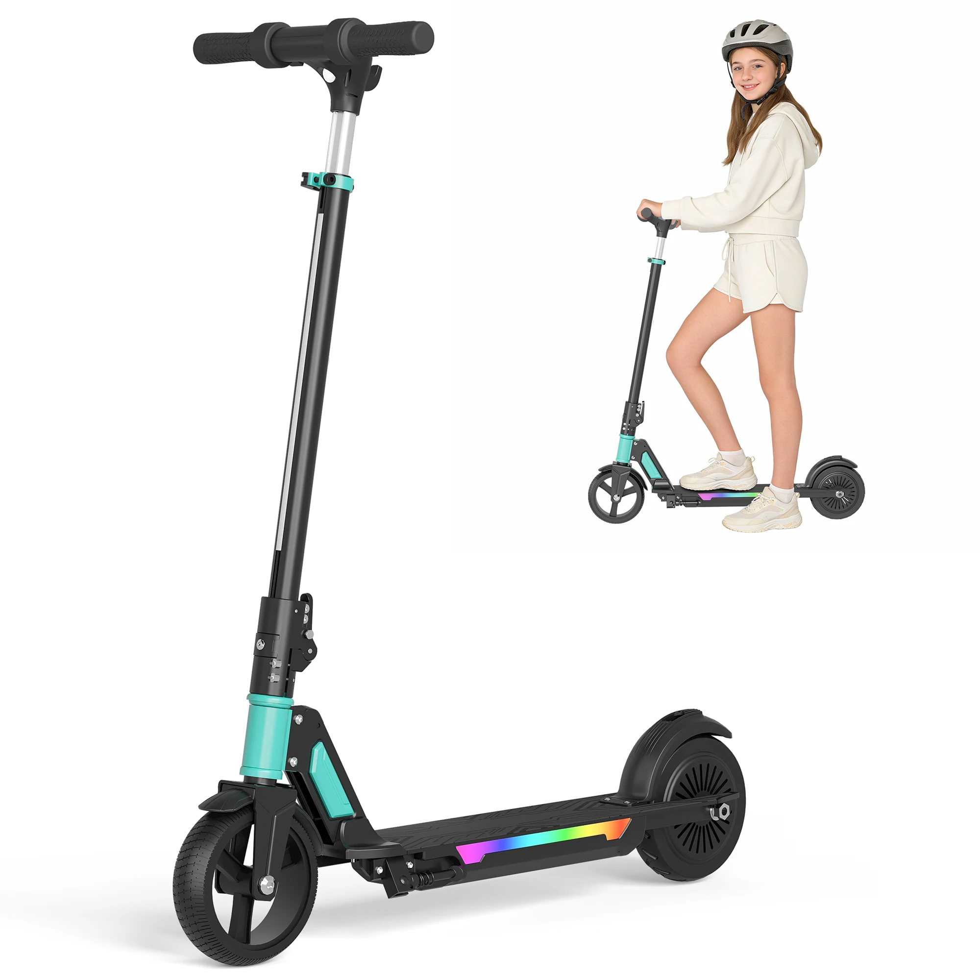 SIMATE S7pro Electric Scooter for Kids Aged 6-12, 5/8/12MPH Speed, Dual Brake System, 3 Heights (S7Pro), Colorful Lights, LED Display, 250W Motor Kids Scooter
SIMATE S7pro Electric Scooter for Kids Aged 6-12, 5/8/12MPH Speed, Dual Brake System, 3 Heights (S7Pro), Colorful Lights, LED Display, 250W Motor Kids Scooter