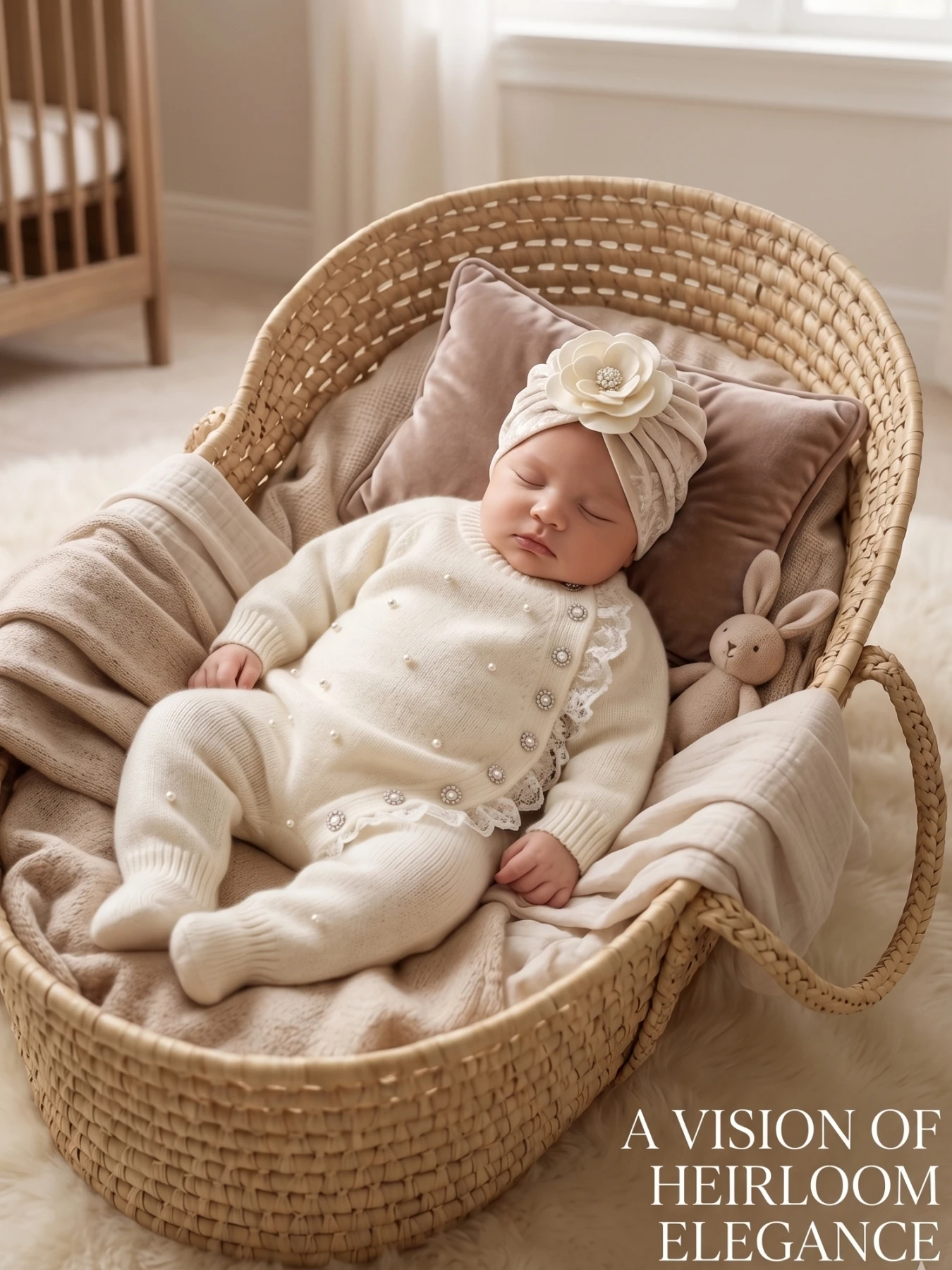 Petit Pearl Collection Deluxe Baby Knit Romper Set Elegant Off White Newborn Outfit with Lace Trim Diamond Buttons
Petit Pearl Collection Deluxe Baby Knit Romper Set Elegant Off White Newborn Outfit with Lace Trim Diamond Buttons
