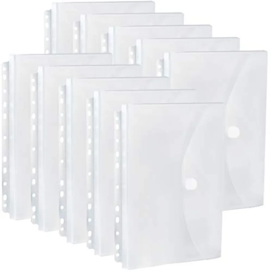 10 Pack Expandable Poly Binder Pocket, 3/4-inch Gusset, Letter Size, 11 Holes Punched, Index Dividers Pocket Folders Plastic En
10 Pack Expandable Poly Binder Pocket, 3/4-inch Gusset, Letter Size, 11 Holes Punched, Index Dividers Pocket Folders Plastic En