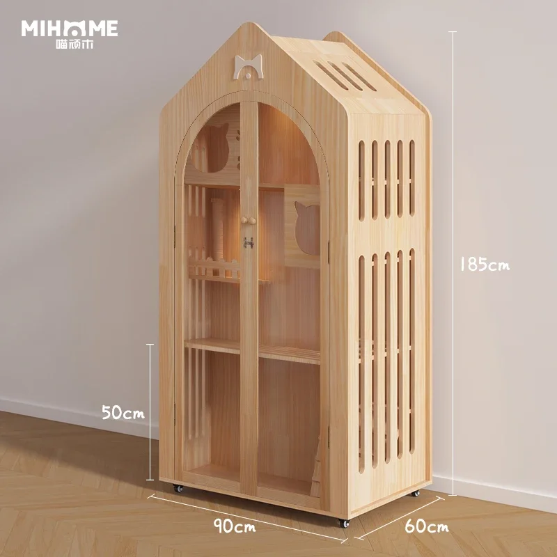 Solid wood cat cage super home indoor cat room cat house pet house pet furniture
Solid wood cat cage super home indoor cat room cat house pet house pet furniture