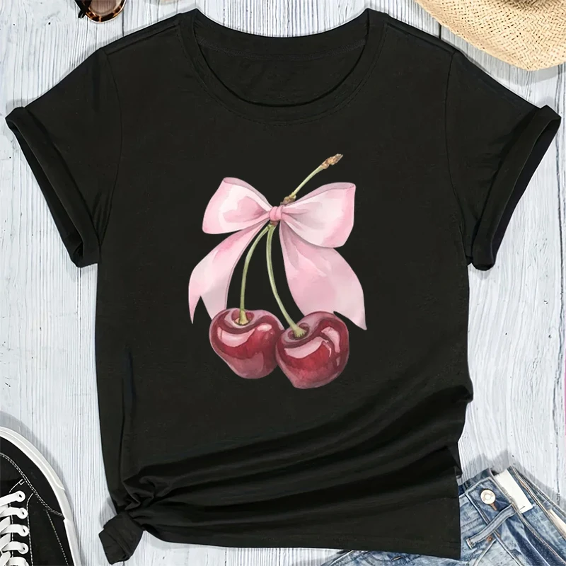 Fashion Cherry Printed Women T Shirt Crew Neck Casual Short Sleeve T-shirt Tops for Summer Spring Women's Clothing Top Tees Y2k
Fashion Cherry Printed Women T Shirt Crew Neck Casual Short Sleeve T-shirt Tops for Summer Spring Women's Clothing Top Tees Y2k