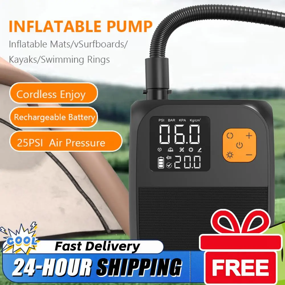 Цифровой дисплей, электрический насос для SUP-досок, перезаряжаемый, 25PSI, портативный, для надувных SUP-досок
Цифровой дисплей, электрический насос для SUP-досок, перезаряжаемый, 25PSI, портативный, для надувных SUP-досок