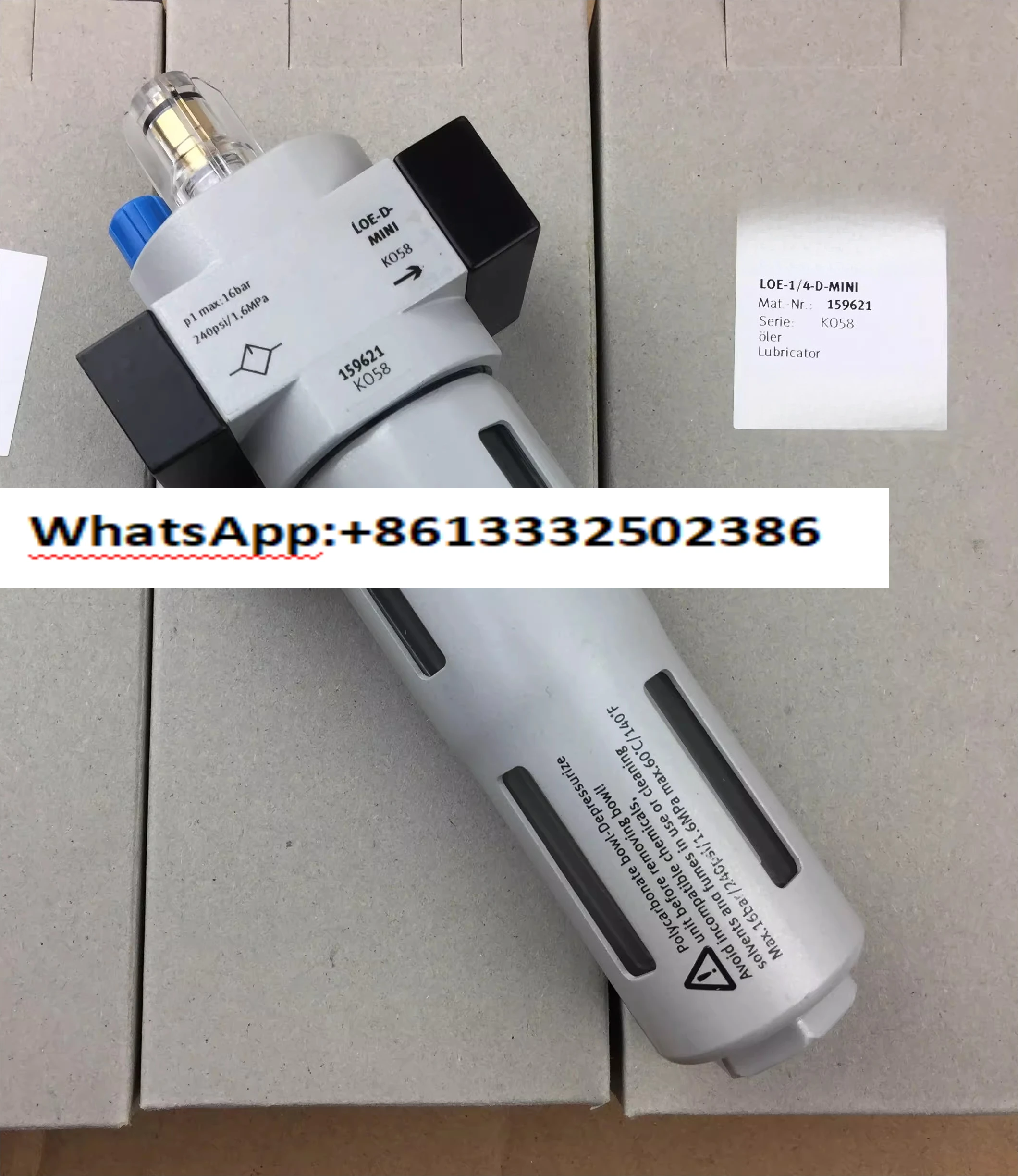 Oil mist LOE-1/4-D-MINI 159621 genuine new original
Oil mist LOE-1/4-D-MINI 159621 genuine new original