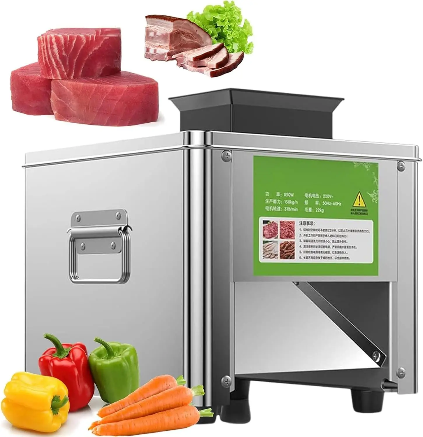 850W Commercial Grade Meat Slicer - Electric Meat Cutter Machine With 310r/min, Stainless Steel, 150kg/h Output, Thin Slicer For
850W Commercial Grade Meat Slicer - Electric Meat Cutter Machine With 310r/min, Stainless Steel, 150kg/h Output, Thin Slicer For