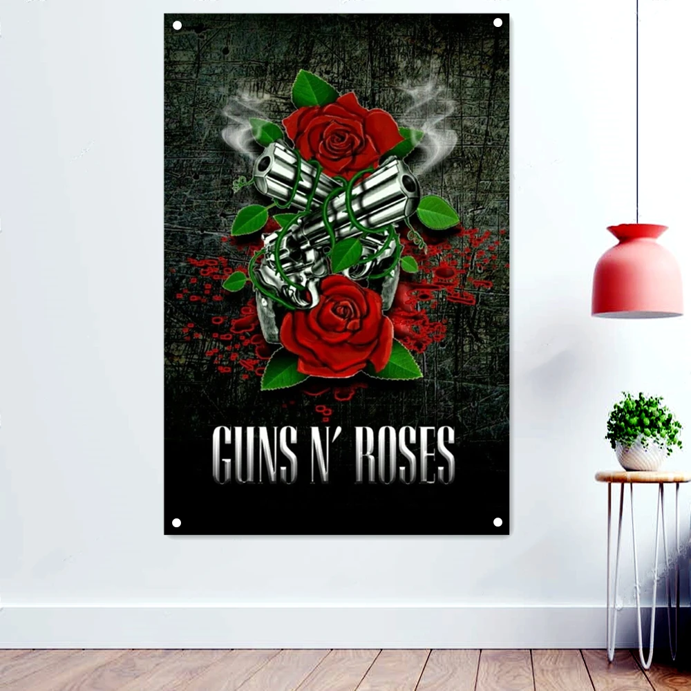 Настенная Наклейка GUNS N' ROSES с флагами рок-н-роллов, декоративные аксессуары, темно-металлические блестящие черные художественные баннеры, настенное украшение
Настенная Наклейка GUNS N' ROSES с флагами рок-н-роллов, декоративные аксессуары, темно-металлические блестящие черные художественные баннеры, настенное украшение