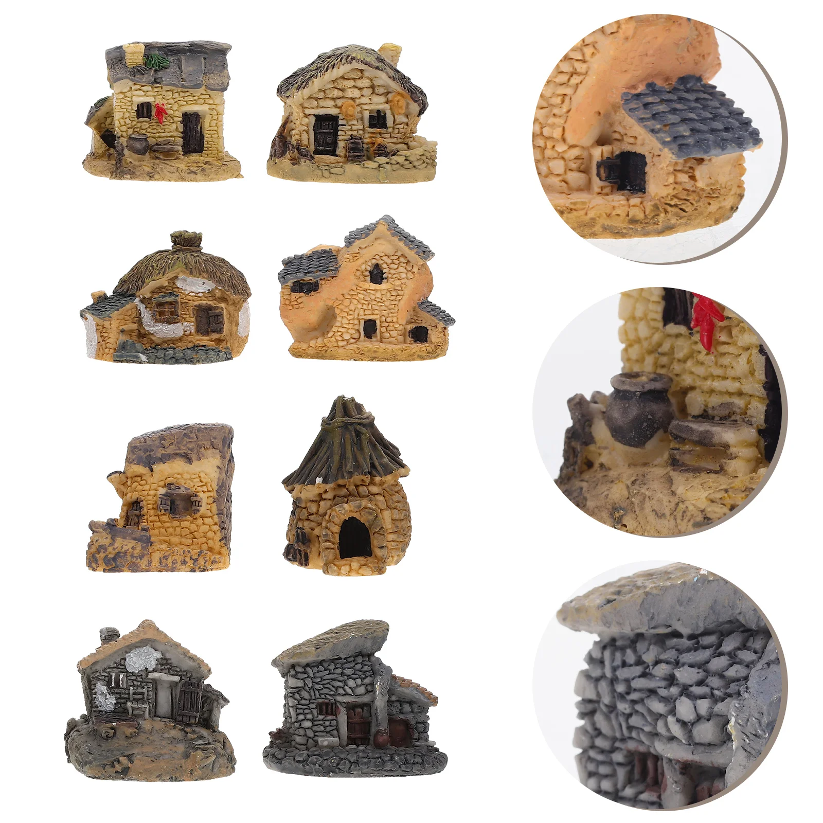 8 Pcs Micro Landscape Small House Miniature Resin Ornament Stone Decoration Fairy Garden
8 Pcs Micro Landscape Small House Miniature Resin Ornament Stone Decoration Fairy Garden
